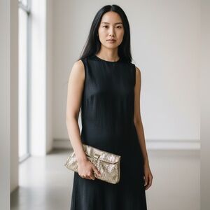 Vintage 50”s Whiting & Davis Art Deco Mesh Gold Sequin Clutch